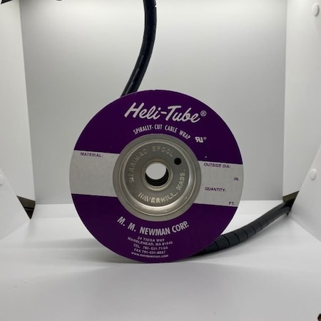 Heli-Tube Forward Cut Cable Sleeve, 1/2 in Inside Dia., 1/2 in to 4-1/2 in Max Bundle Dia., 100 ft, Black HT 5/8 UR-100